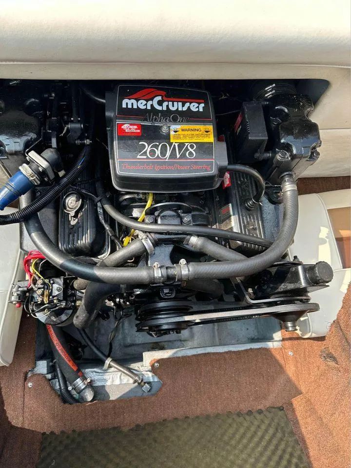 Slide: The Image of MerCruiser 260 V8 engine in a 1987 Sea Ray Sorrento 21 boat. - 9