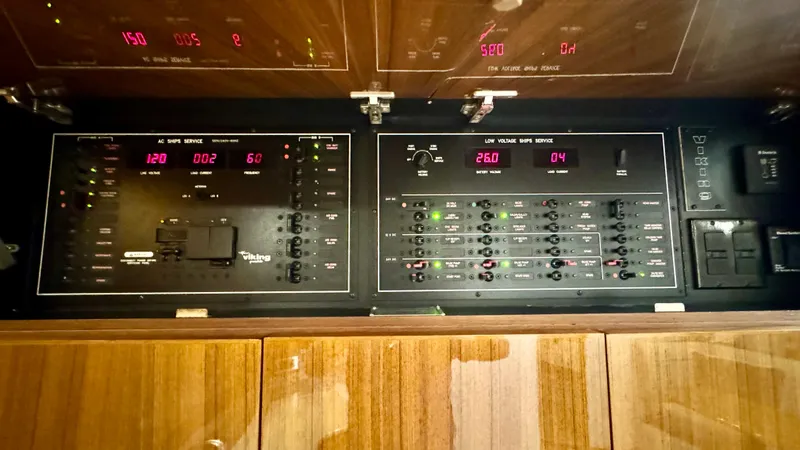 Slide: The Image of Electrical control panel of 2012 Viking 42 Open yacht. - 16