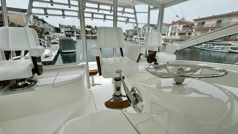 Slide: The Image of Interior of a 2012 Viking 42 Open yacht docked in harbor. - 38