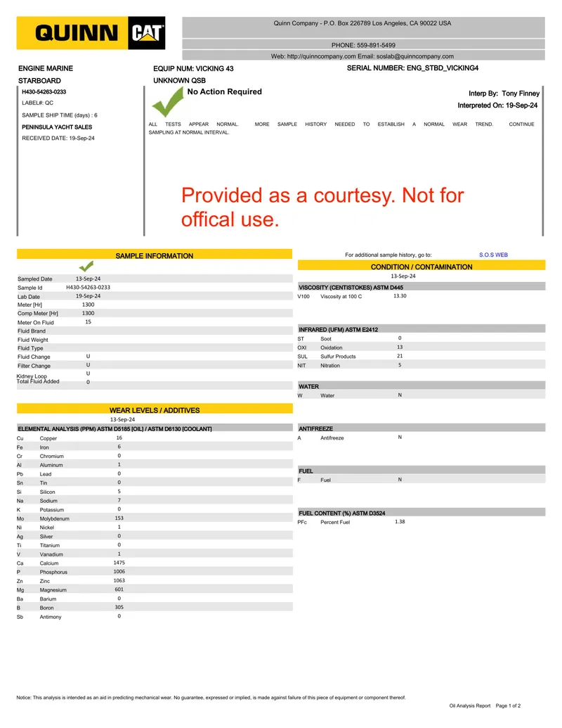Slide: The Image of Condition report for a 2012 Viking 42 Open boat. - 41