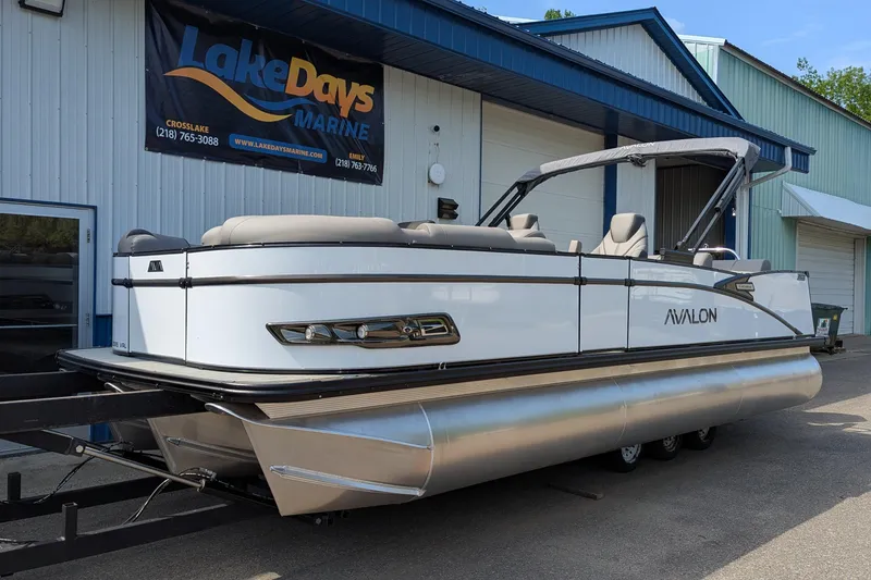 Slide: The Image of 2025 Avalon Catalina Versatile Rear Lounger pontoon boat at Lake Days Marine dealership. - 5