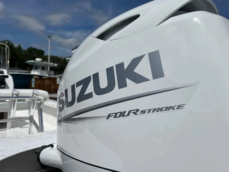 Slide: The Image of Suzuki four-stroke engine on 2025 Coastal Skiff 171 boat. - 5