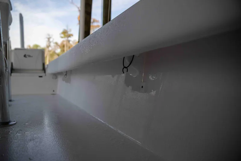 Slide: The Image of 2024 Contender 26 Bay boat interior with sleek white finish. - 12