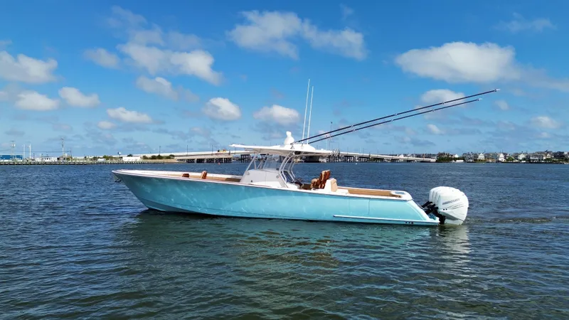 Slide: The Image of 2021 Valhalla Boatworks V-41 on calm water under blue sky. - 8