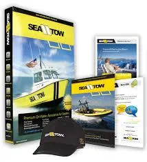 Slide: The Image of Sea Tow promotional materials with a Clearwater 2100 Baystar 2022 boat and branded cap. - 20