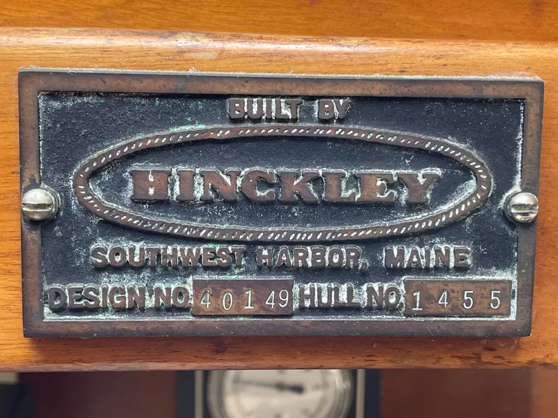 Slide: The Image of Plaque of 1977 Hinckley Bermuda 40 MK III Sloop, Southwest Harbor, Maine. - 29