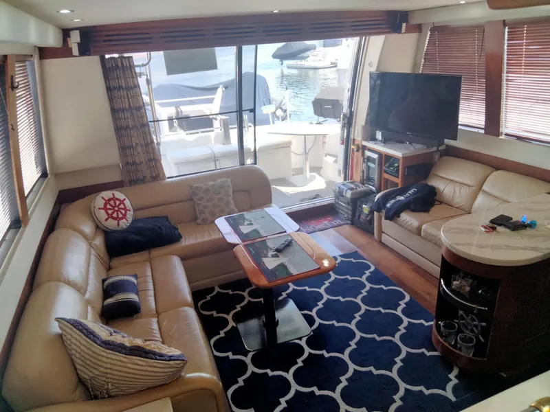 Slide: The Image of Interior of 1999 Carver 530 Voyager Pilothouse yacht. - 13