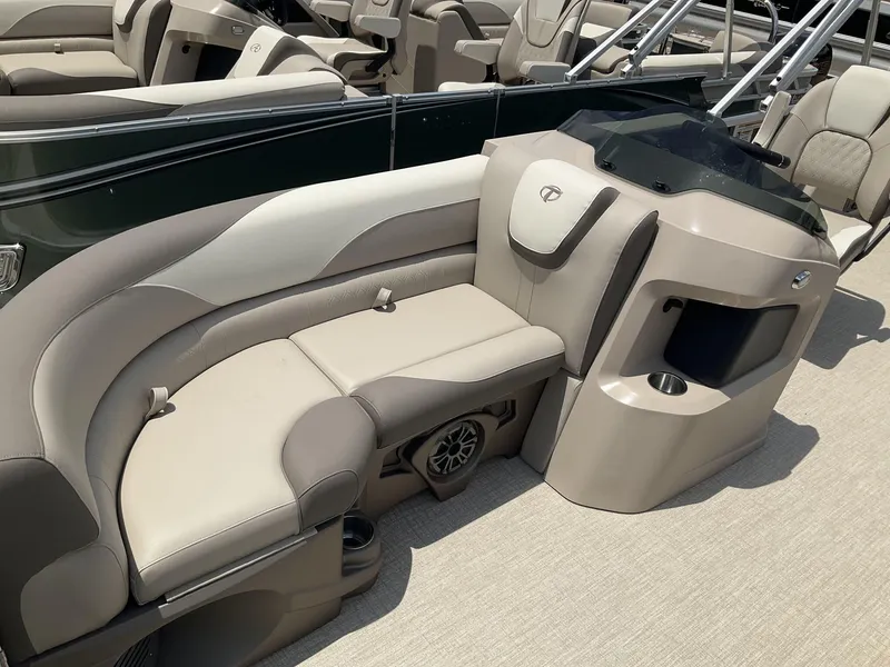 Slide: The Image of 2024 Tahoe Pontoon Boats LTZ - 23 FT Versatile Rear Lounger interior seating area. - 9