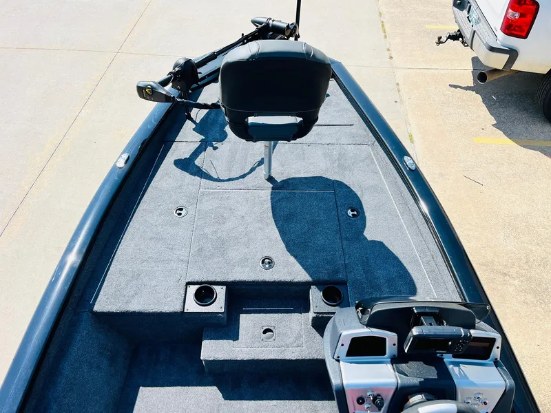 Slide: The Image of 2025 Tracker Pro Team 175 boat interior with seating and control panel. - 8