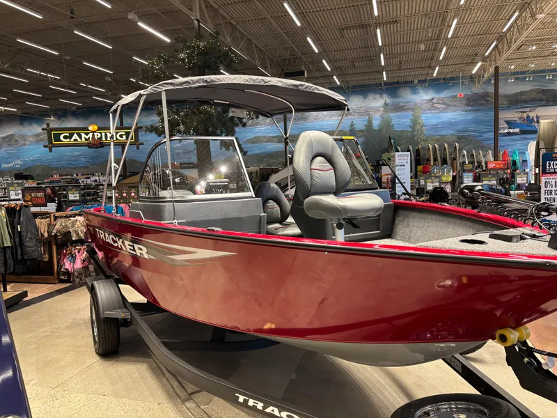 The Image of 2025 Tracker Pro Guide V-175 WT boat displayed in a showroom. - 0