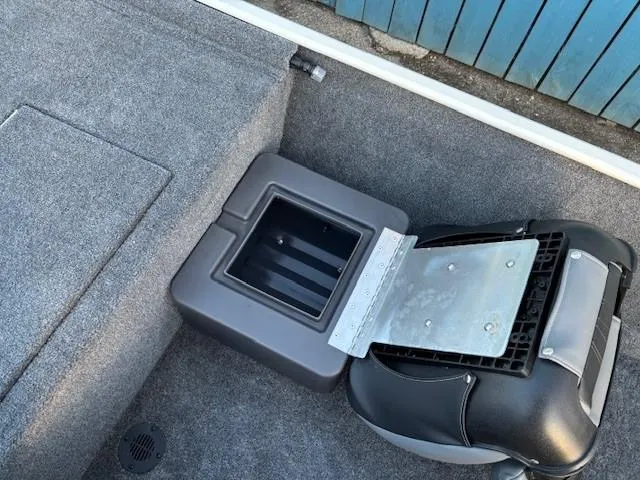 Slide: The Image of 2025 Tracker Bass Tracker Classic XL boat seat and storage compartment. - 11