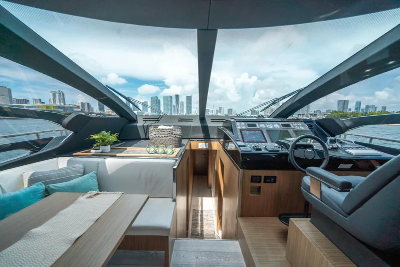 Slide: The Image of Luxurious interior of 2017 Riva 76' Perseo yacht with modern helm and seating area. - 32