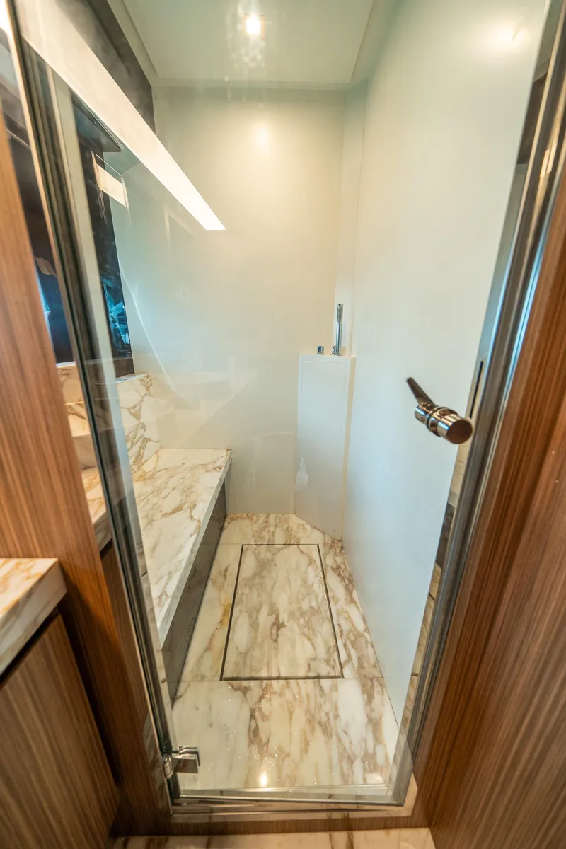 Slide: The Image of Luxurious bathroom with marble flooring on 2017 Riva 76' Perseo yacht. - 42