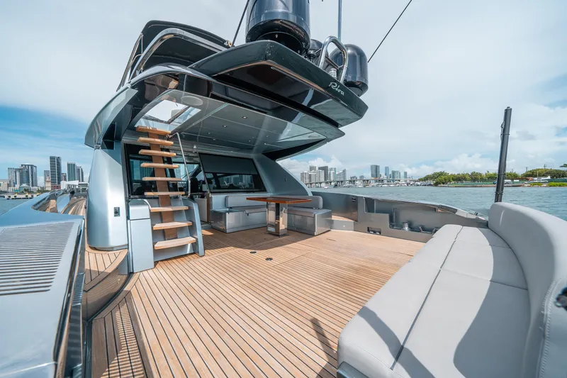 Slide: The Image of Luxurious 2017 Riva 76' Perseo yacht with spacious deck and modern design. - 9