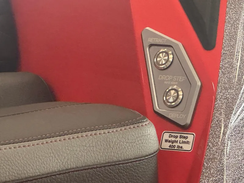 Slide: The Image of 2025 Supra SA 450 interior with retractable drop step controls and weight limit label. - 41