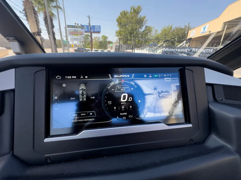 Slide: The Image of 2025 Supra SL 550 dashboard display showing digital speedometer and navigation. - 43