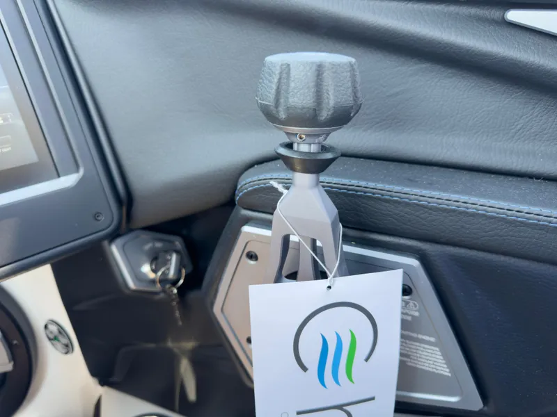 Slide: The Image of 2025 Supra SL 550 interior with gear shift and dashboard details. - 46