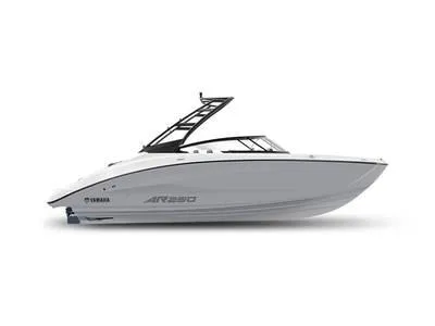 The Image of 2025 Yamaha Boats AR250, sleek white design, side view. - 0