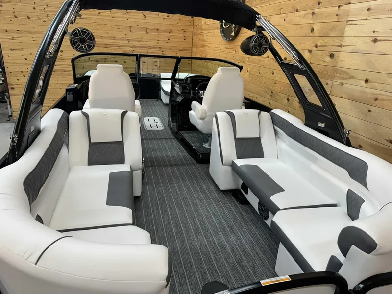 Slide: The Image of 2024 Premier 250 Super Sport boat interior with luxurious seating and modern design. - 13