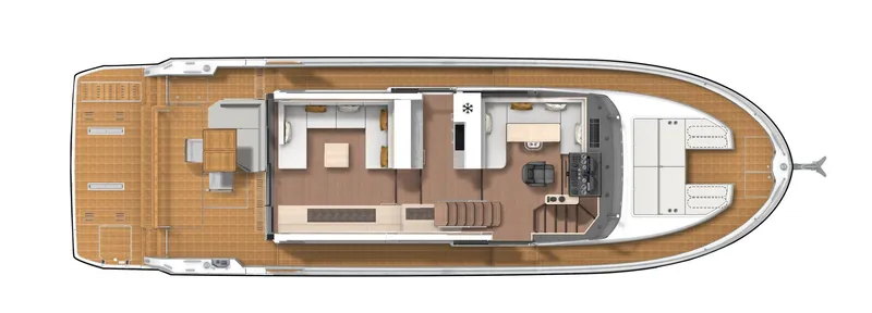Slide: The Image of Top view of 2025 Beneteau Swift Trawler 54 interior layout. - 20