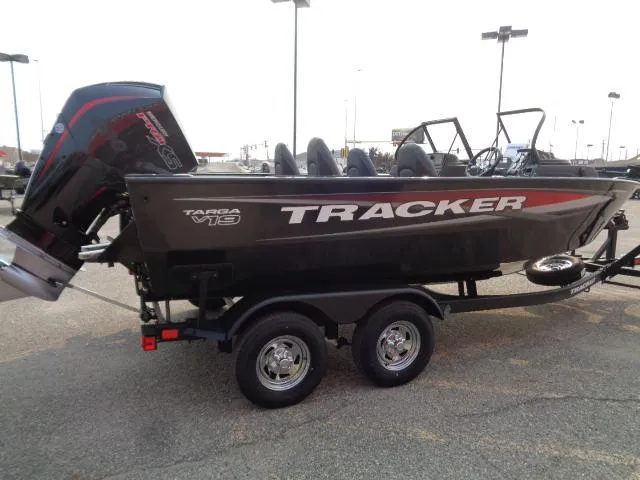 Slide: The Image of 2025 Tracker Targa V-19 WT boat on trailer, side view. - 4