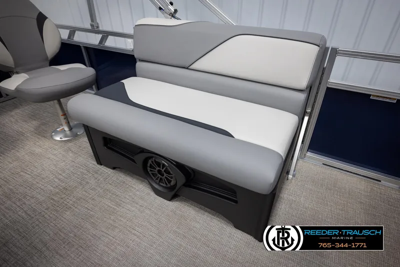 Slide: The Image of Avalon VEN RF 2025 boat seating with modern design and integrated speaker system. - 20