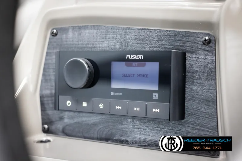 Slide: The Image of Fusion Bluetooth stereo system in 2025 Avalon VEN RF boat dashboard. - 27