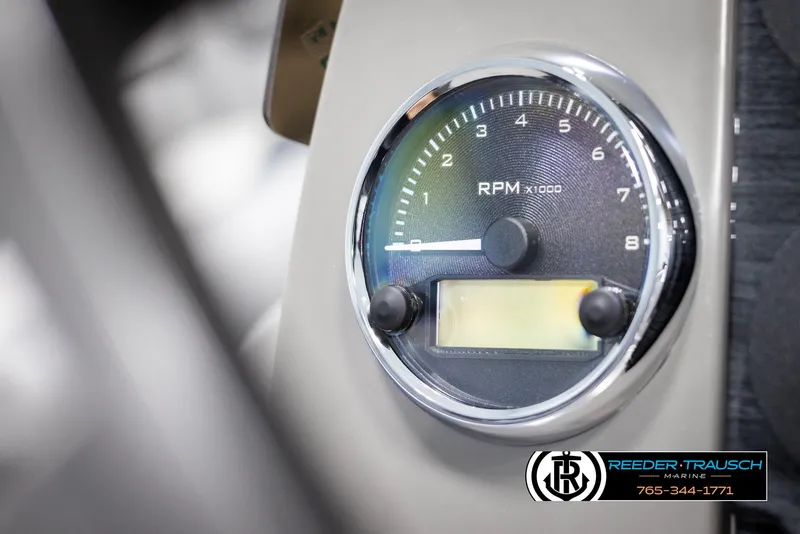 Slide: The Image of Close-up of 2025 Avalon VEN RF RPM gauge with chrome trim. - 28