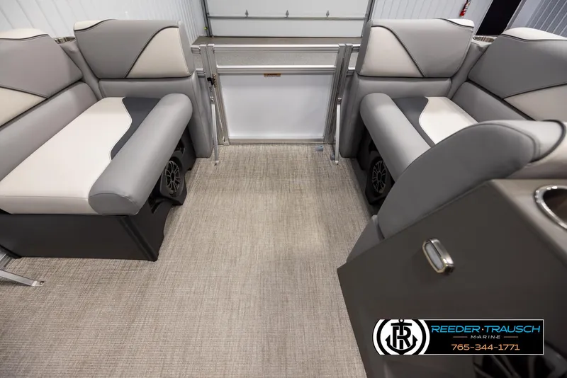 Slide: The Image of Luxurious interior of 2025 Avalon VEN RF boat with plush seating and modern design. - 18