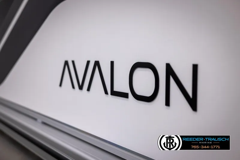 Slide: The Image of 2025 Avalon VEN RF logo on a sleek white surface, Reeder-Trausch Marine branding. - 41