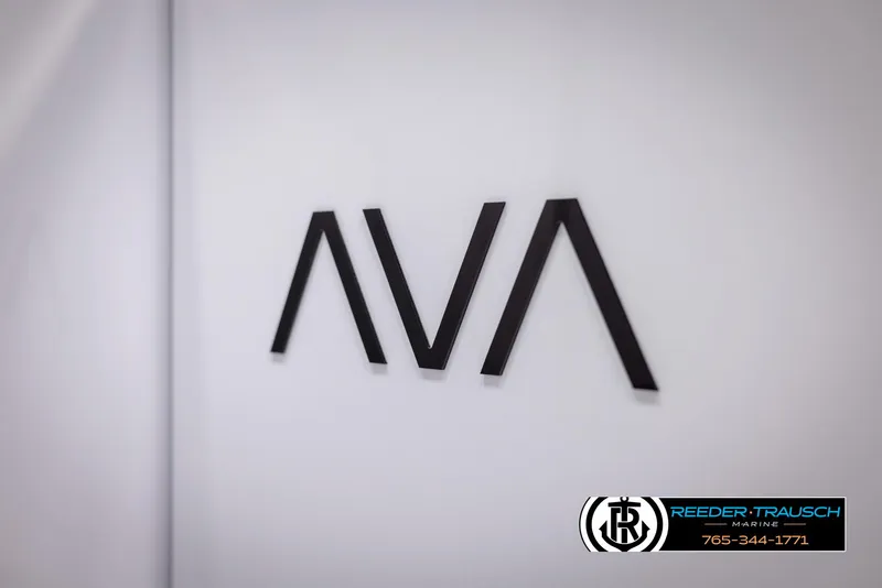 Slide: The Image of 2025 Avalon VEN RF logo on white background, Reeder-Trausch Marine branding. - 42