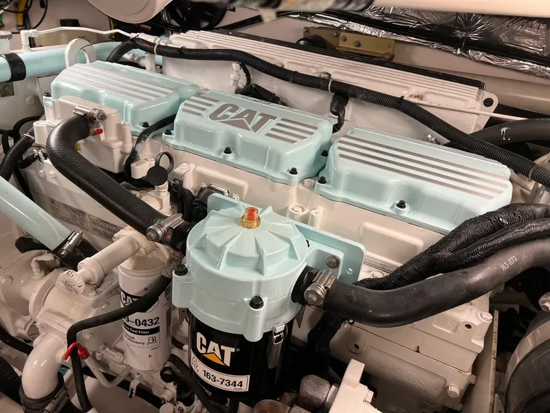 Slide: The Image of 2005 Tiara Yachts 4200 Open engine with CAT components, detailed view. - 25