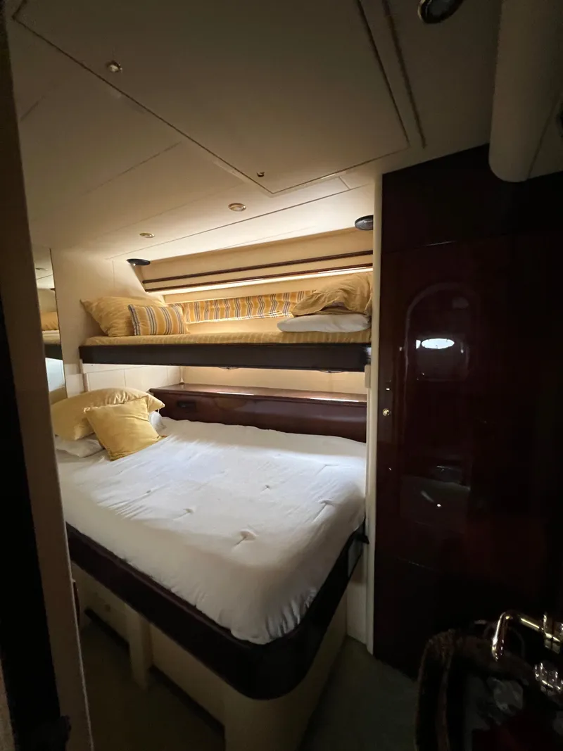 Slide: The Image of Luxurious bedroom in 2005 Neptunus 62 Flybridge yacht with cozy bedding. - 43