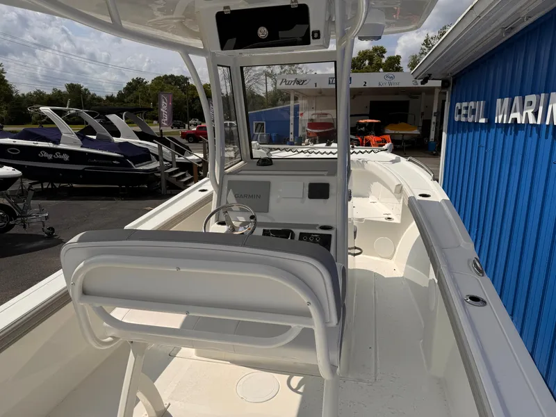 Slide: The Image of 2025 Parker 2200 Center Console boat at Cecil Marine dealership. - 6