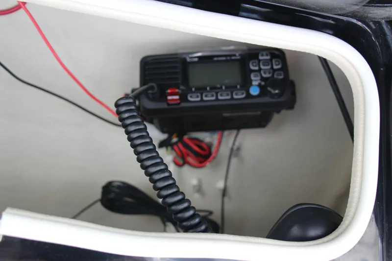 Slide: The Image of VHF radio system inside 2022 Finseeker 230 CC boat console. - 9