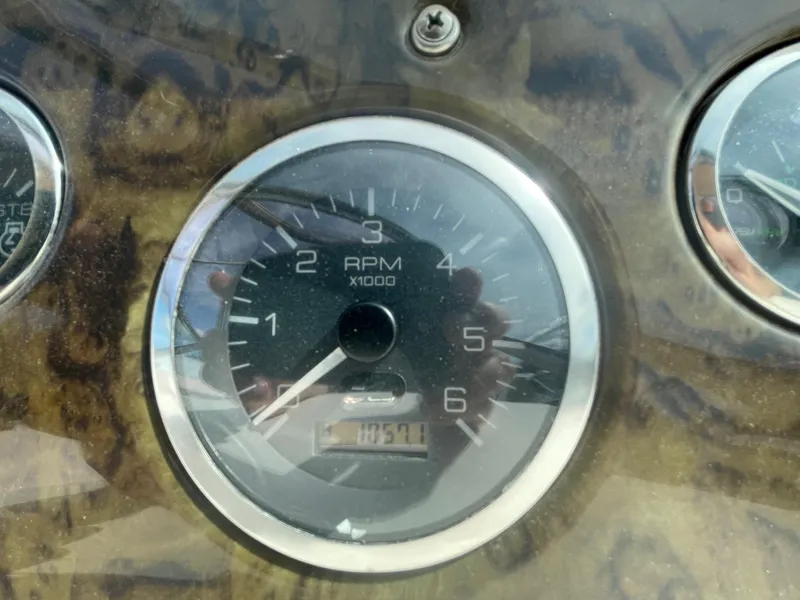 Slide: The Image of Close-up of 2002 Sea Ray 340 Sundancer tachometer showing RPM gauge. - 27