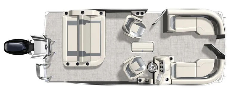 Slide: The Image of Top view of 2025 Barletta ARIA 22UC pontoon boat layout. - 10