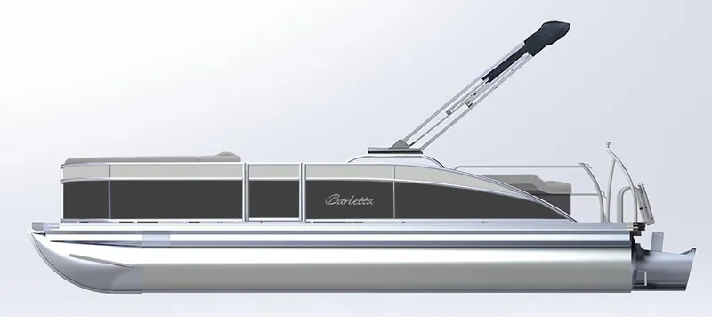 Slide: The Image of 2025 Barletta ARIA 22UC pontoon boat, sleek design, side view, modern features. - 9