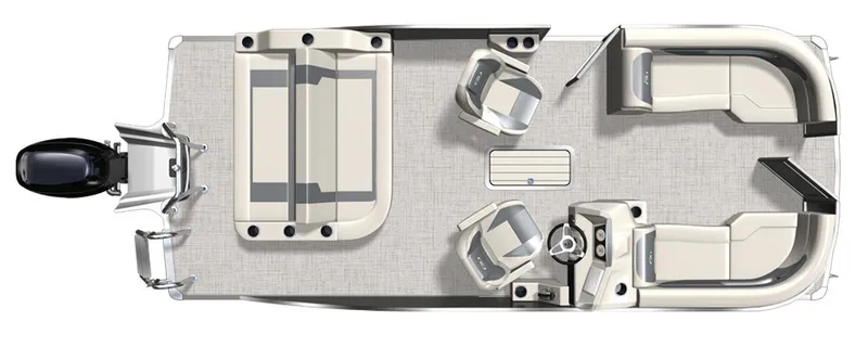 Slide: The Image of Top view of 2025 Barletta ARIA 22UC pontoon boat layout. - 8