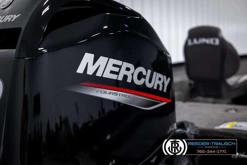 Slide: The Image of 2025 Lund Adventure SS with Mercury FourStroke engine, Reeder-Trausch Marine branding. - 34