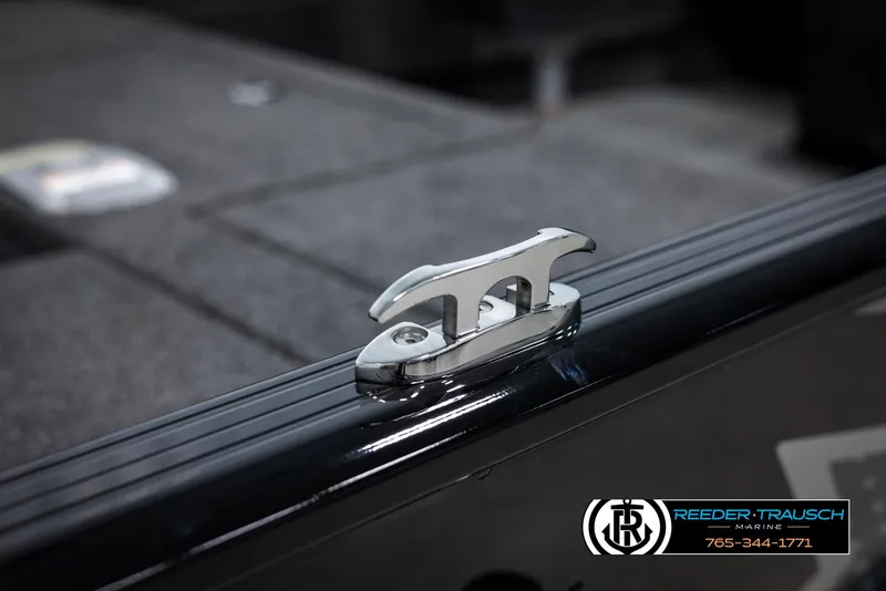Slide: The Image of 2025 Lund Adventure SS boat cleat detail, Reeder-Trausch Marine branding visible. - 42