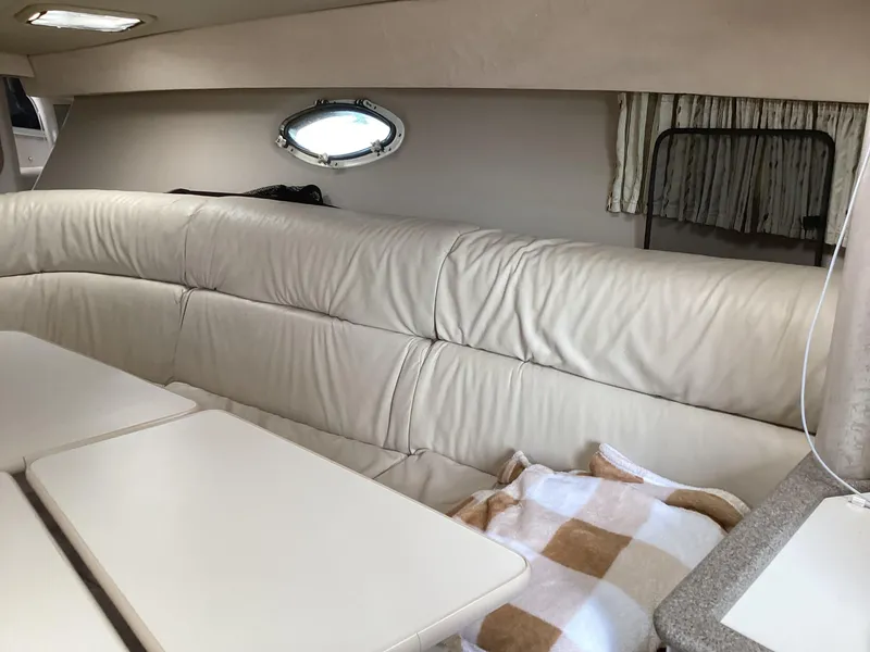 Slide: The Image of Interior of 2001 Formula 370 Super Sport yacht with beige leather seating. - 17