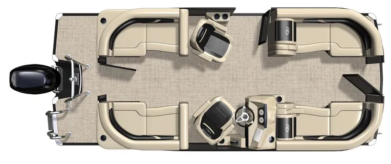 Slide: The Image of 2025 Barletta CABRIO 20QC pontoon boat interior layout, featuring spacious seating and helm. - 9