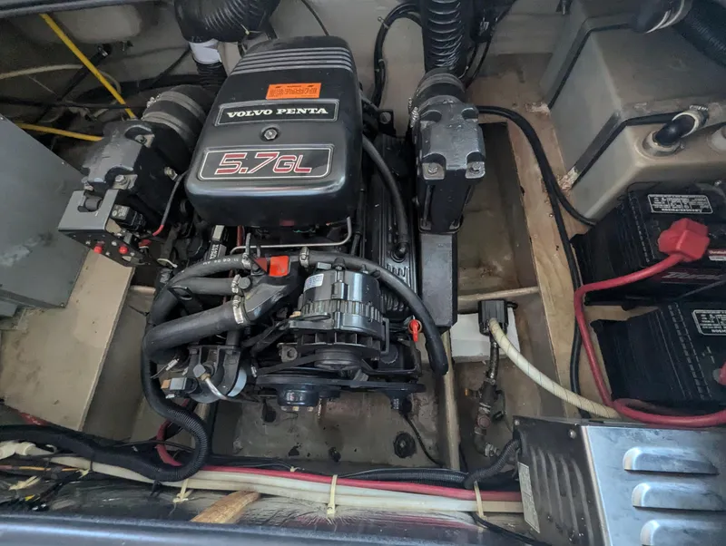 Slide: The Image of Engine compartment of a 1997 Regal Commodore 242 with Volvo Penta 5.7GL engine. - 10