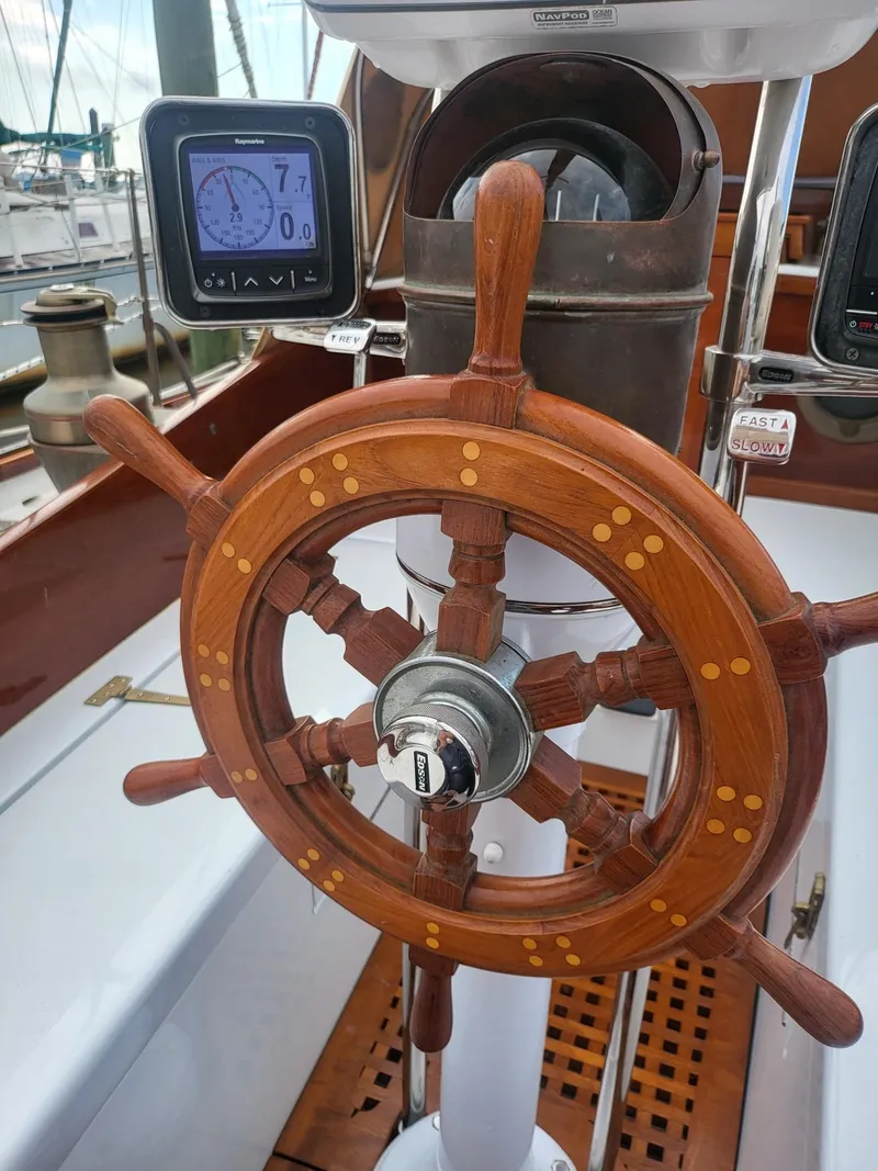 Slide: The Image of Traditional Teak Ship's Wheel - 40