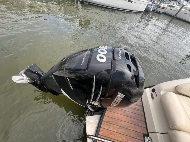 Slide: The Image of 2015 Harris FloteBote Grand Mariner SL 250 with Mercury 300 outboard motor. - 3