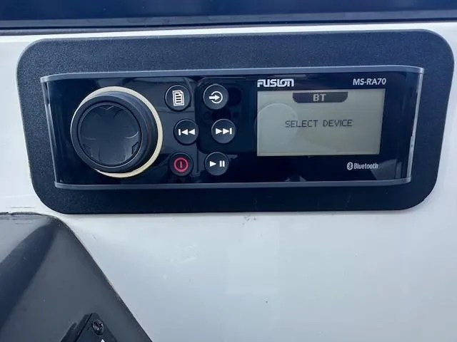 Slide: The Image of Fusion MS-RA70 Bluetooth stereo system on 2018 Bayliner VR6 Bowrider I/O boat. - 11
