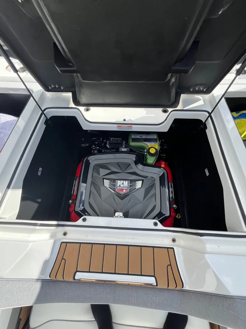 Slide: The Image of 2023 Nautique Super Air G23 engine compartment with PCM engine. - 75