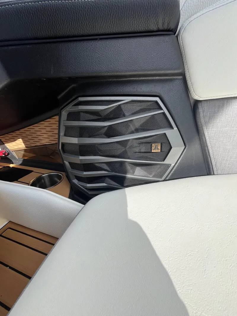 Slide: The Image of 2023 Nautique Super Air G23 interior speaker detail with sleek design. - 83
