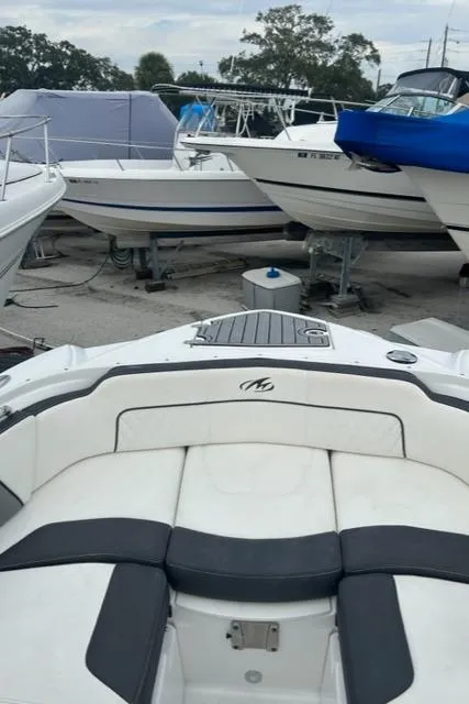 Slide: The Image of 2018 Monterey M45 boat in storage yard with other vessels. - 38